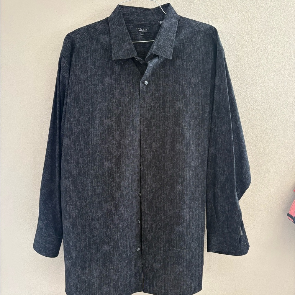 Black 2xl Long Sleeve Button-Up Shirt